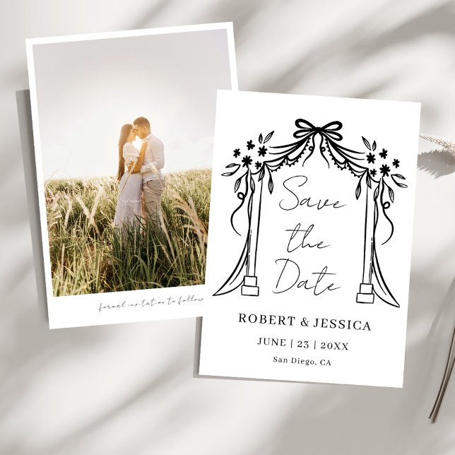 Convite Elegant Modern Photo Wedding Save The Date (Criador carregado)