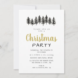 Convite Elegant Modern Pine Forest Christmas Party