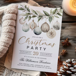 Convite Elegant Modern Retro Christmas Party Invitation