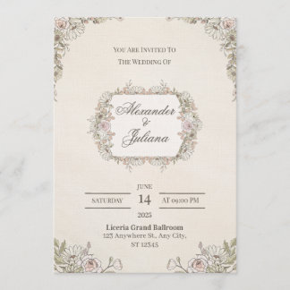 Convite Elegant Modern Wedding Invitation | Timeless 
