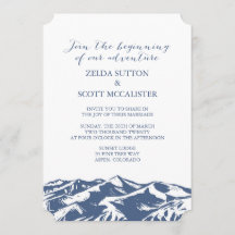 Convite Elegant Mountain Wedding