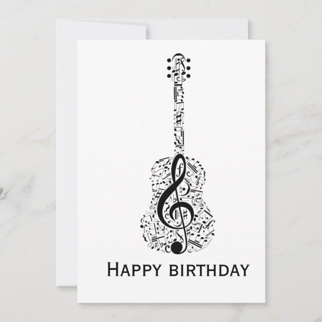 Convite Elegant Music Note Birthday Greeting Card (Frente)