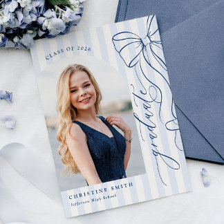 Convite Elegant Navy Blue Graduation Invitation