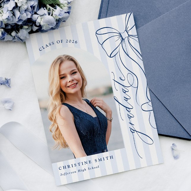 Convite Elegant Navy Blue Graduation Invitation (Criador carregado)