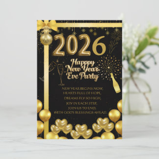 Convite Elegant New Year Eve Party Invitation Card