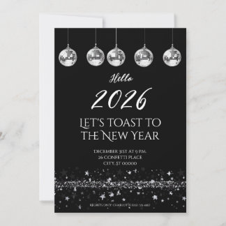 Convite Elegant New Year’s Eve Party Invitation