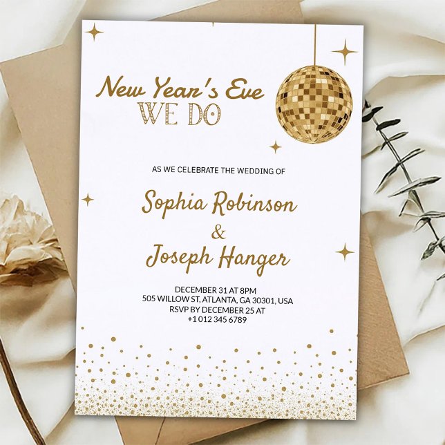 Convite  Elegant New Year's Eve wedding invitation  (Criador carregado)