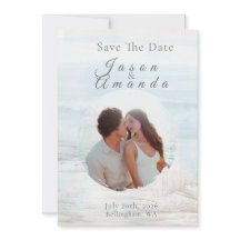 Elegant Ocean-Inspired Save the Date Card