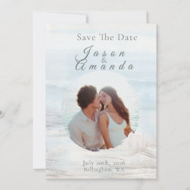 Convite Elegant Ocean-Inspired Save the Date Card