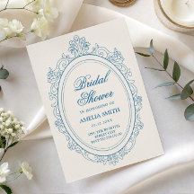 Elegant Old Money Script bridal shower invitation