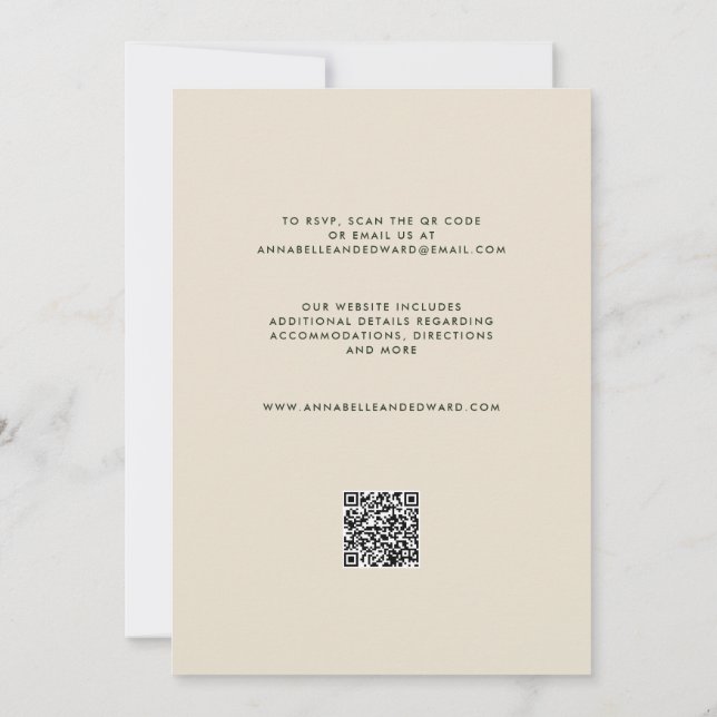 Convite Elegant Palm Tree Wedding Invitation with QR Code (Verso)