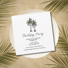 Convite Elegant Palm Trees Tropical 30th Birthday Party