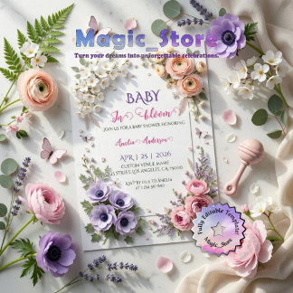 Convite Elegant Pastel Floral Garden Baby In Bloom