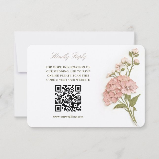 Convite Elegant Pastel Floral Wedding RSVP Card (Frente)