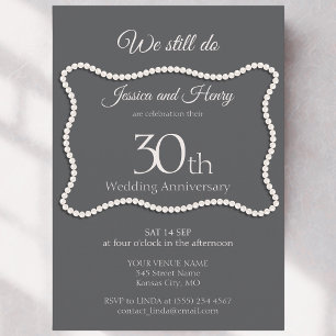 Convite Elegant Pearl 30º aniversário de casamento We Stil