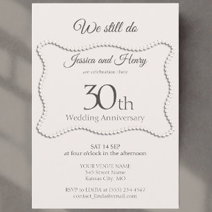 Convite Elegant Pearl 30º aniversário de casamento We Stil
