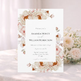 Convite Elegant Peony Garden Wedding Invitation