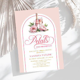 Convite Elegant petals and prosecco invite custom name