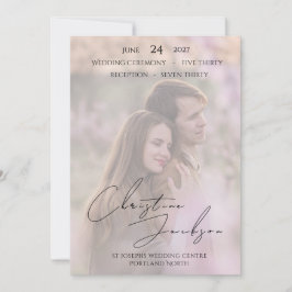 Convite Elegant Photo Modern Script Typography Wedding