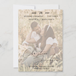 Convite Elegant Photo Modern Script Typography Wedding