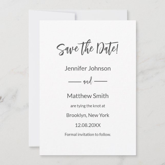 Convite Elegant Photo Overlay Text Wedding Save The Date (Verso)