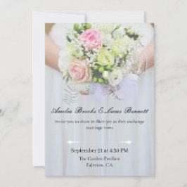 Convite Elegant Photo Wedding Invitation Card