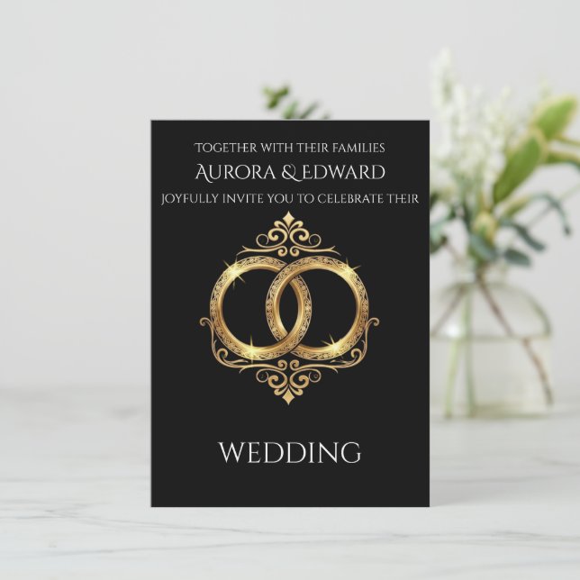 Convite Elegant Photo Wedding Invitation Card – Modern (Em pé/Frente)