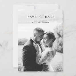 Convite Elegant Photo Wedding Save the Date