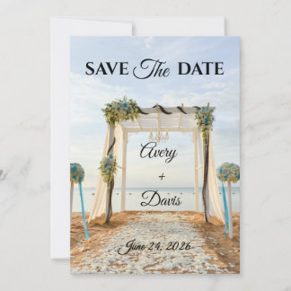 Convite Elegant Pink Floral Fully Editable Save the Date