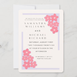 Convite Elegant Pink Floral Wedding Invitation - Customiza