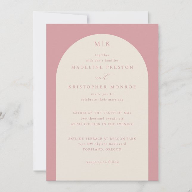Convite Elegant Pink Formal Invitation (Frente)