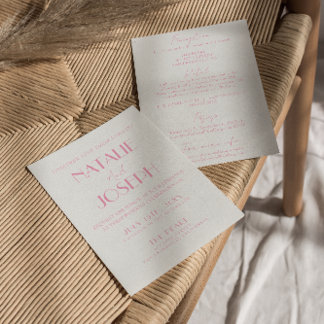 Convite Elegant Pink Orange Stylish All In One Wedding