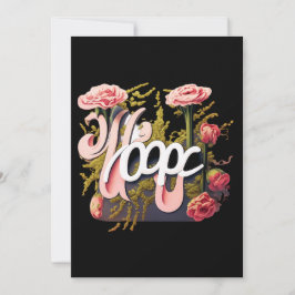 Convite Elegant Pink Roses Hope Typography