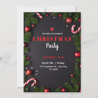 Convite Elegant Poinsettia Christmas Invitation