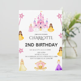 Convite Elegant Princess Birthday Celebration