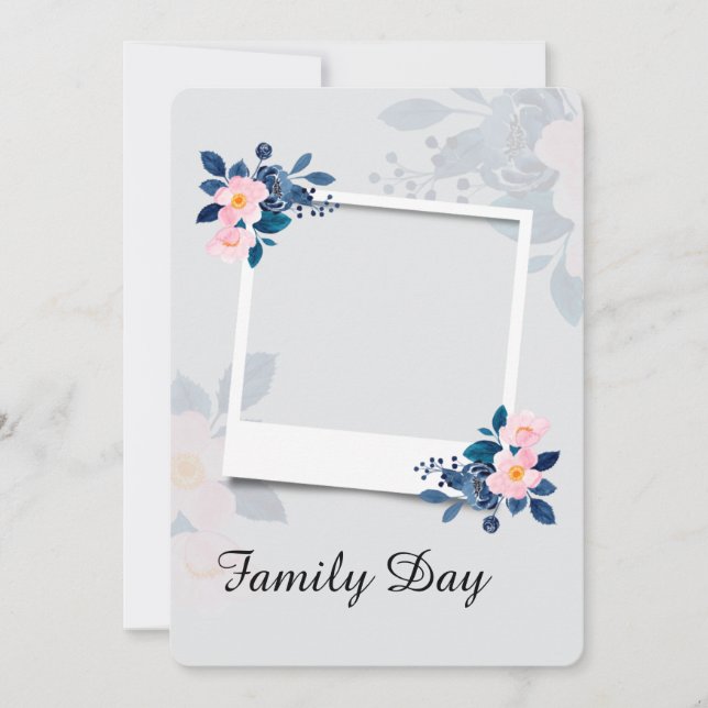 Convite Elegant Purple Floral Family Day Greeting Card (Frente)