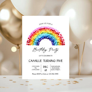 Convite Elegant Rainbow Birthday party