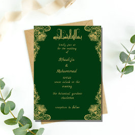 Convite ELEGANT red and gold ISLAMIC WEDDING Invitati