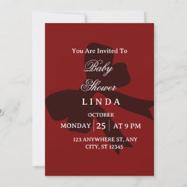 Convite Elegant Red Baby Shower Invitation 