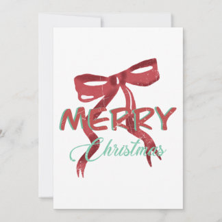 Convite Elegant Red Bow Christmas Card