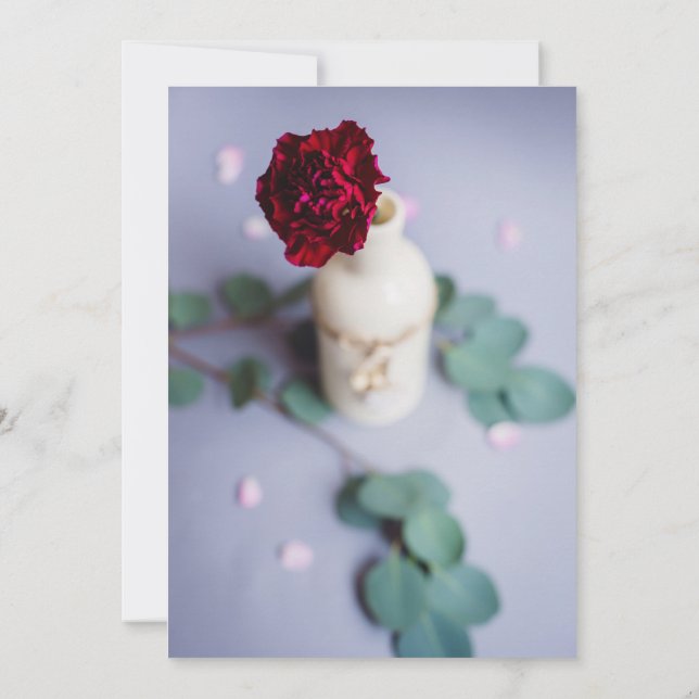 Convite Elegant Red Floral Wedding Invitation (Verso)