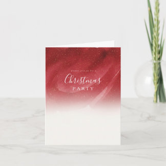 Convite Elegant Red & Gold Abstract Folded Christmas Invit