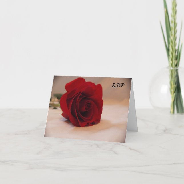 Convite Elegant Red Rose RSVP (Frente)