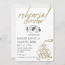 Convite Elegant Rehearsal Dinner