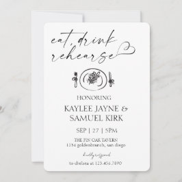 Convite Elegant Rehearsal Dinner Invitation