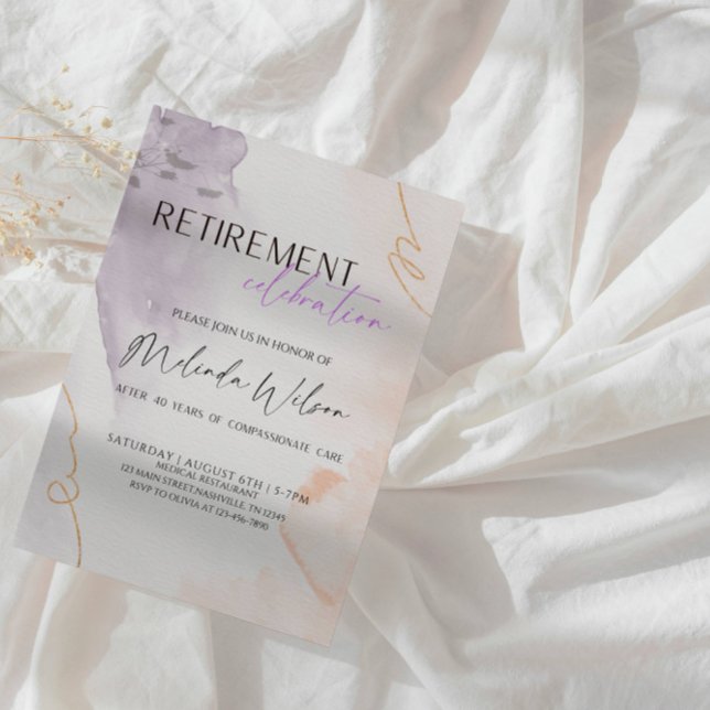 Convite Elegant Retired Nurse Celebration Party (Criador carregado)
