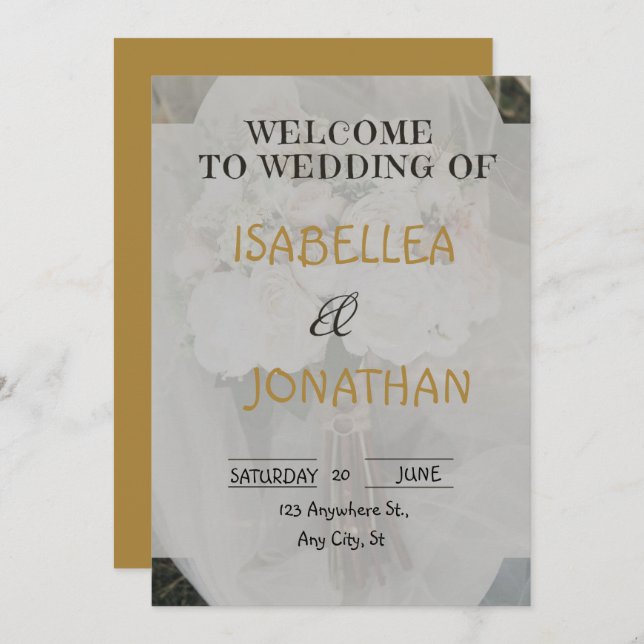 Convite Elegant Romantic Floral Wedding Invitation (Frente/Verso)