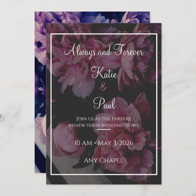 Convite Elegant Rose Flowers Wedding invitation (Frente/Verso)