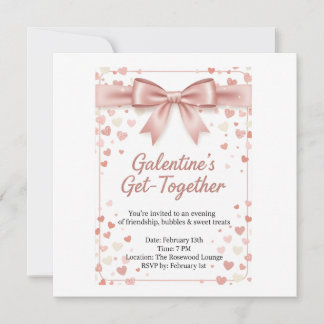 Convite Elegant Rose Gold Galentine's Day Invitation Templ