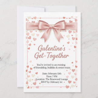 Convite Elegant Rose Gold Galentine's Day Invitation Templ